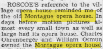 Montague Opera House - Dec 17 1952 Article